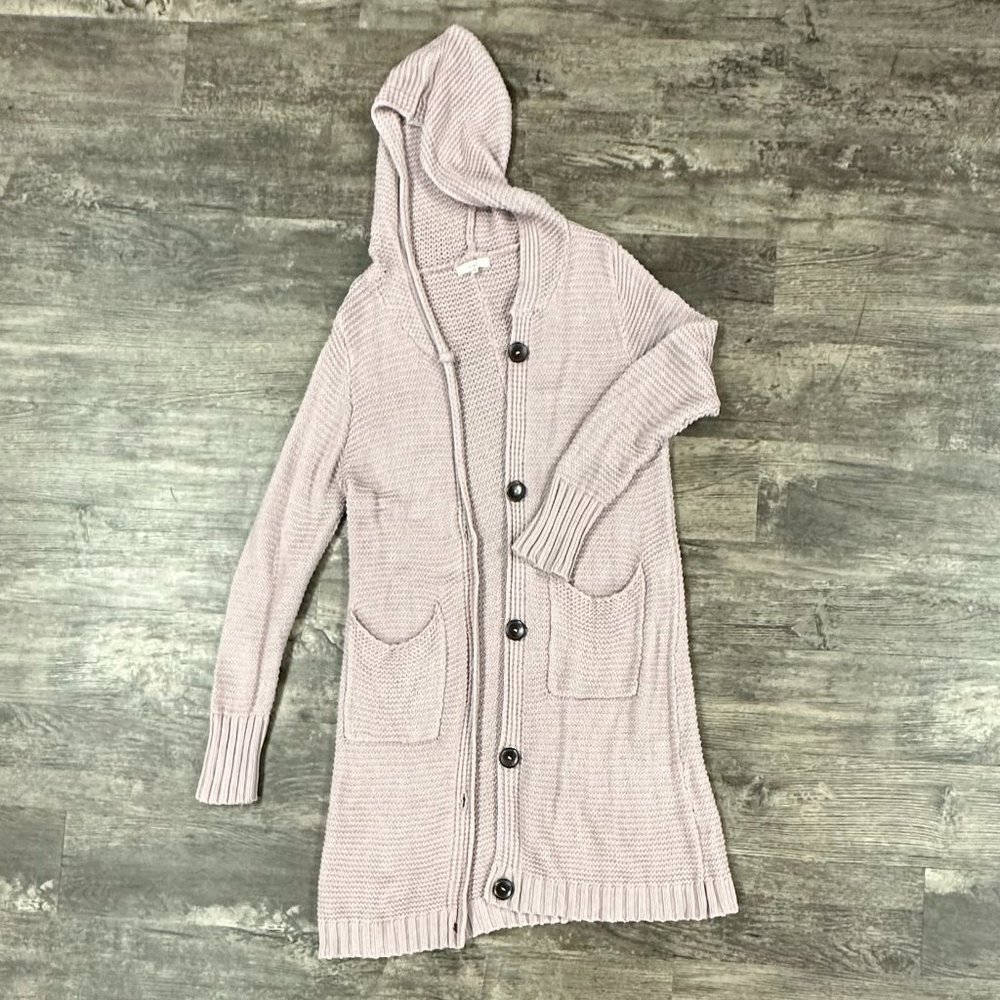 Easel Los Angeles Knitted Button Down Cardigan Mauve M/L